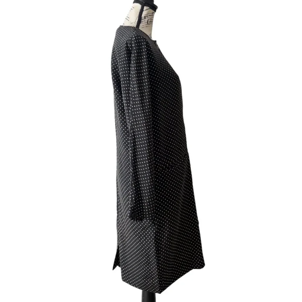 Vintage St. Gillian by Kay Unger Size 6 Dress Silk Shift Black White Polka Dot - Picture 2 of 7